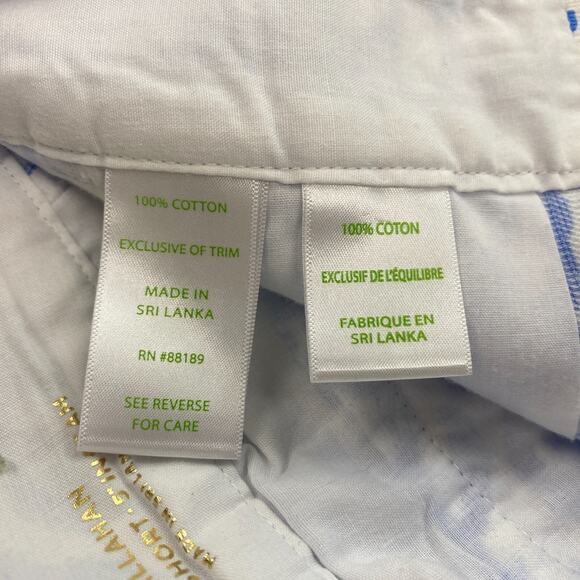 Lilly Pulitzer Callahan Shorts Womens 0 Blue White Lobster Crab Nautical 30x5" - Picture 15 of 16